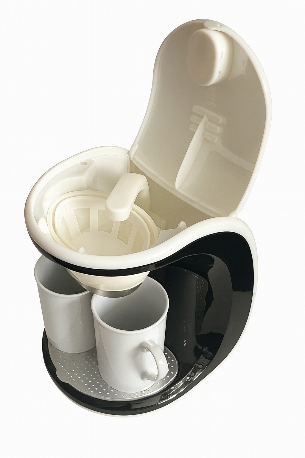 Koffiezetapparaat inclusief twee kopjes – Compact Filter Koffiezetter – Geschikt voor 2 Kopjes - Afbeelding 3