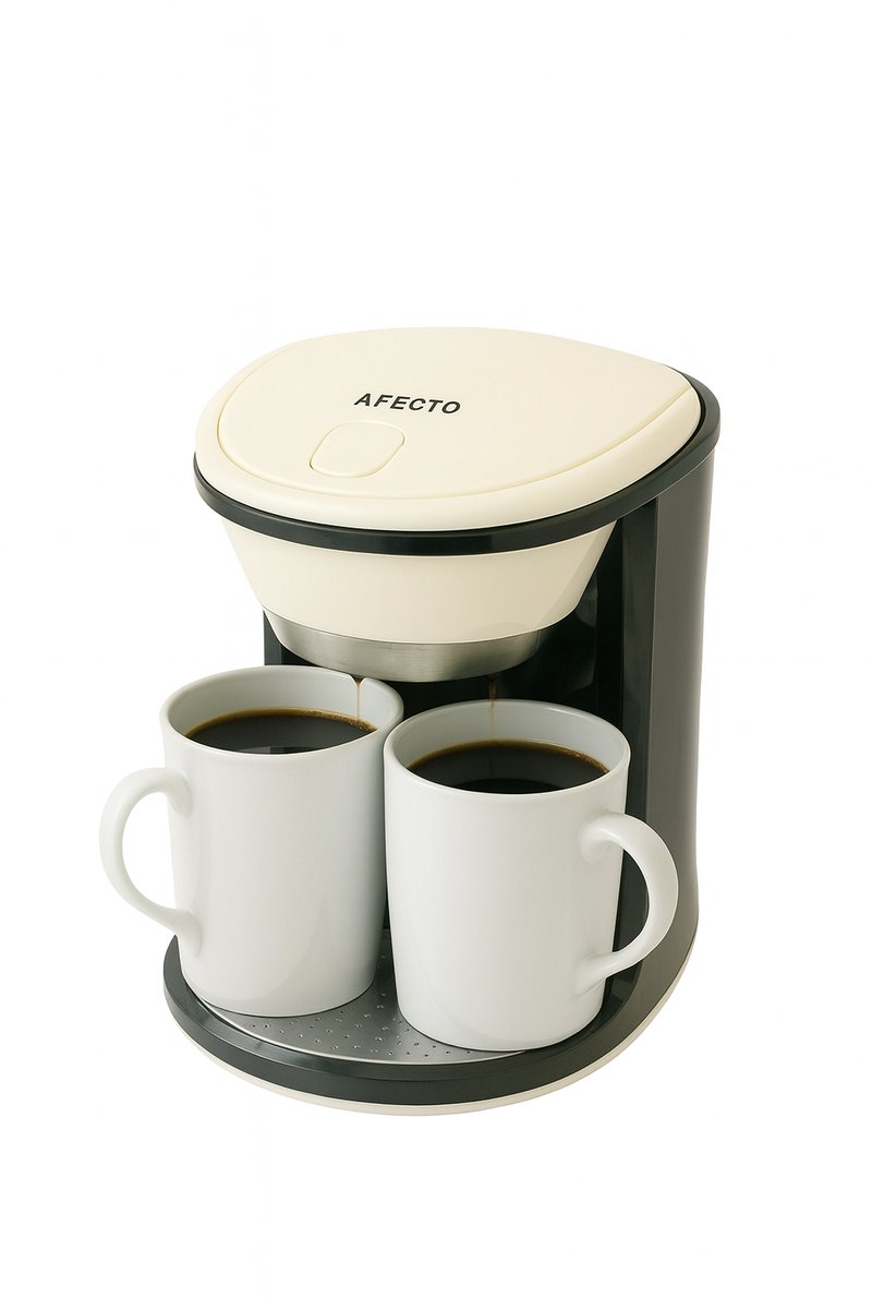 Koffiezetapparaat inclusief twee kopjes – Compact Filter Koffiezetter – Geschikt voor 2 Kopjes