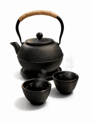 Gietijzeren Theeset – 1,1 liter – Zwart – Theepot met Kopjes – Japanse Stijl