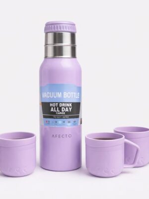 Thermoskan met 3 kopjes - Isoleerfles - Paars/Lila